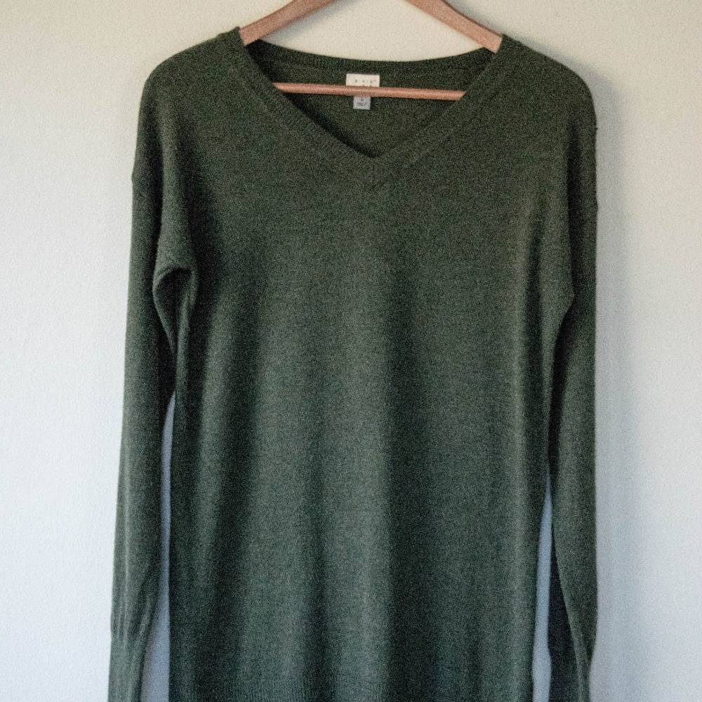  A New Day: Olive green sweater - S